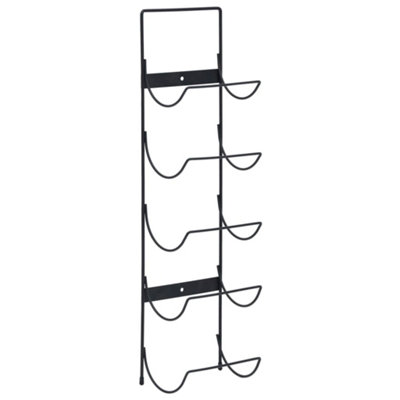 Berkfield Wall Mounted Wine Rack for 5 Bottles Black Iron