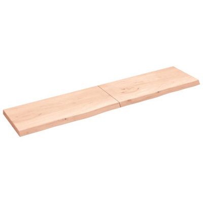 Berkfield Wall Shelf 220x50x6 cm Untreated Solid Wood Oak