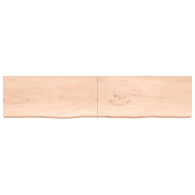 Berkfield Wall Shelf 220x50x6 cm Untreated Solid Wood Oak