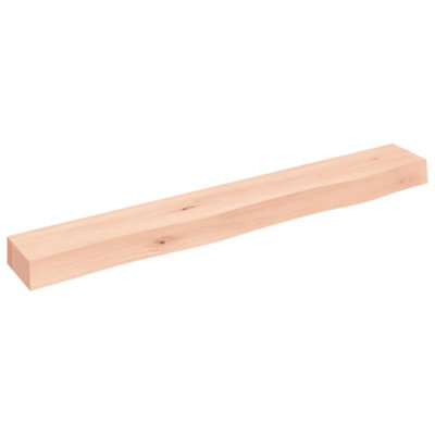 Berkfield Wall Shelf 80x10x6 cm Untreated Solid Wood Oak