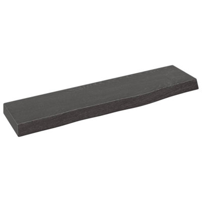 Berkfield Wall Shelf Dark Grey 40x10x2 cm Treated Solid Wood Oak DIY at B&Q