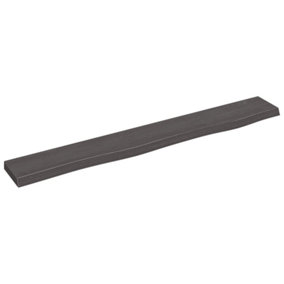 Berkfield Wall Shelf Dark Grey 80x10x2 cm Treated Solid Wood Oak