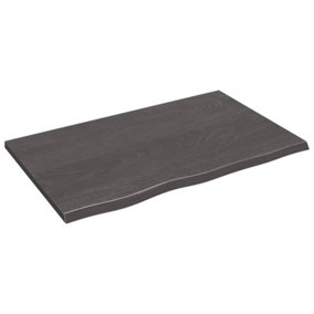 Berkfield Wall Shelf Dark Grey 80x50x2 cm Treated Solid Wood Oak