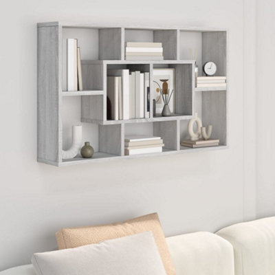 Berkfield Wall Shelf Grey Sonoma 85x16x52.5 cm Engineered Wood