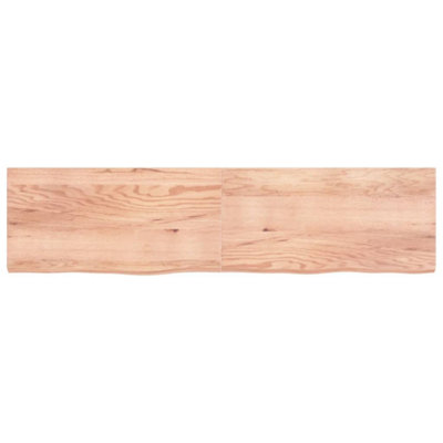 Berkfield Wall Shelf Light Brown 200x50x6 cm Treated Solid Wood Oak