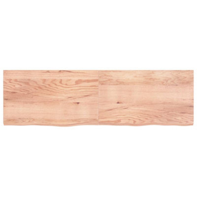 Berkfield Wall Shelf Light Brown 200x60x6 cm Treated Solid Wood Oak