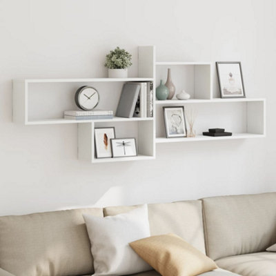 Berkfield Wall Shelf White 167.5x18x68 cm Engineered Wood