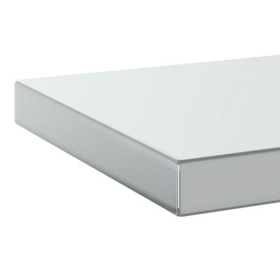 vidaXL Wandschappen 2 st 100x30x3 cm roestvrijstaal zilverkleurig