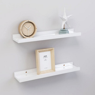 Berkfield Wall Shelves 2 pcs High Gloss White 40x9x3 cm