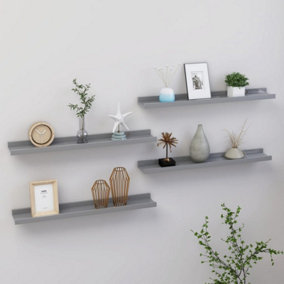 Berkfield Wall Shelves 4 pcs Grey 60x9x3 cm