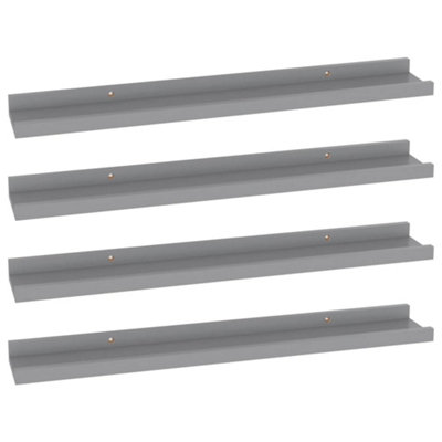 Berkfield Wall Shelves 4 pcs Grey 60x9x3 cm