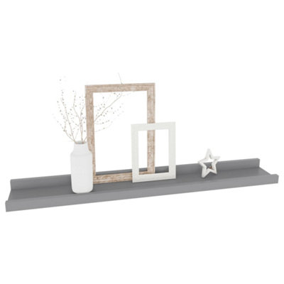 Berkfield Wall Shelves 4 pcs Grey 60x9x3 cm