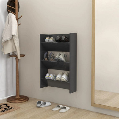 Shoe rack grey wood hotsell