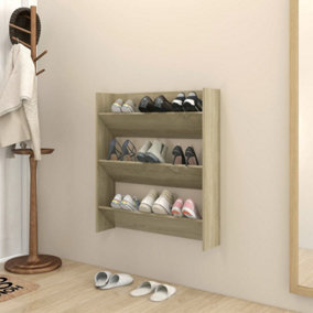 Berkfield Wall Shoe Cabinet Sonoma Oak 80x18x90 cm Engineered Wood