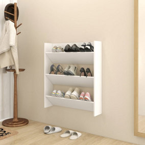 Berkfield Wall Shoe Cabinet White 80x18x90 cm Engineered Wood