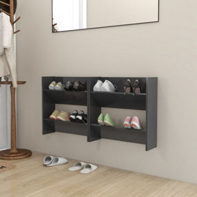 Berkfield Wall Shoe Cabinets 2 pcs Grey 60x18x60 cm Engineered Wood