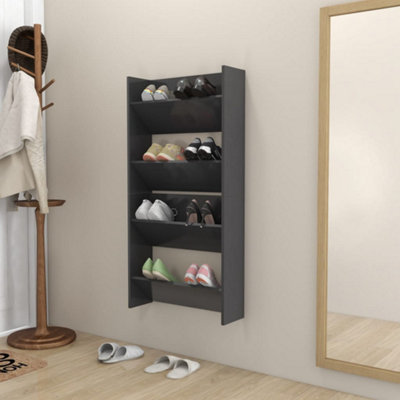 Berkfield Wall Shoe Cabinets 2 pcs Grey 60x18x60 cm Engineered Wood