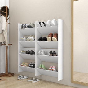 Berkfield Wall Shoe Cabinets 4 pcs White 60x18x60 cm Engineered Wood