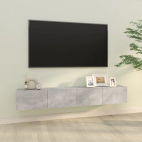 Berkfield Wall TV Cabinets 2 pcs Concrete Grey 100x30x30 cm Engineered Wood