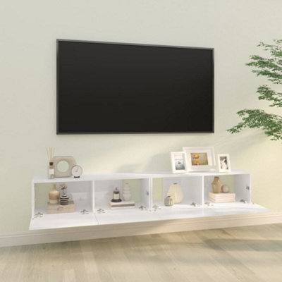 Berkfield Wall TV Cabinets 2 pcs High Gloss White 100x30x30 cm Engineered Wood