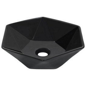 Berkfield Wash Basin 41x36.5x12 cm Ceramic Black