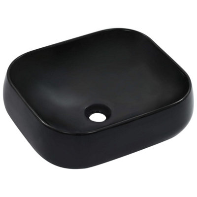 Black plastic wash clearance basin