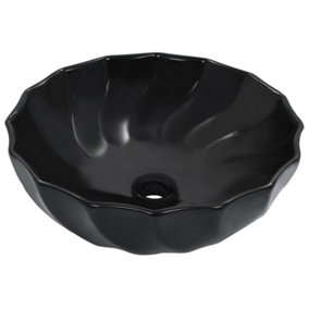 Berkfield Wash Basin 46x17 cm Ceramic Black