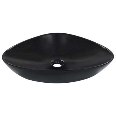 Berkfield Wash Basin 58.5x39x14 cm Ceramic Black