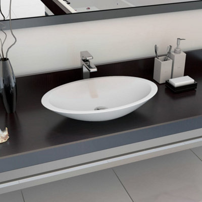 Berkfield Wash Basin 59.3x35.1x10.7 cm Mineral Cast/Marble Cast White