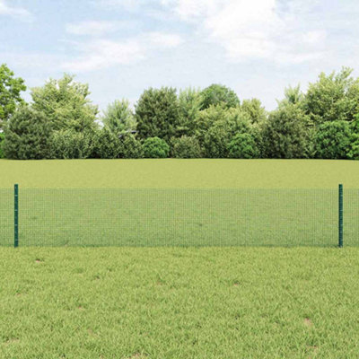 Berkfield Welded Wire Fence with 22 U Posts Green 0.4x50 m Steel
