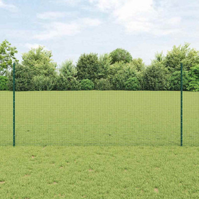 Berkfield Welded Wire Fence with 22 U Posts Green 1.2x50 m Steel