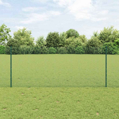 Berkfield Welded Wire Fence with 22 U Posts Green 1x50 m Steel