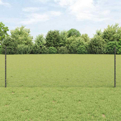 Berkfield Welded Wire Fence with 22 U Posts Grey 0.8x50 m Steel