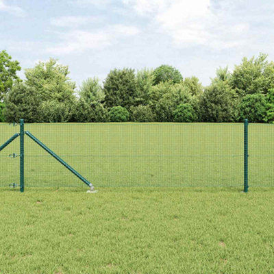 Berkfield Welded Wire Fence with 7 Spike Posts Green 0.4x10 m Steel
