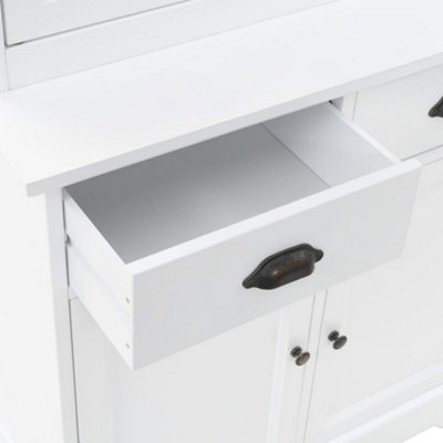 Berkfield Welsh Dresser with 4 Doors MDF and Pinewood 80x40x180 cm