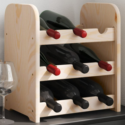 Berkfield Wine Rack 33x25x37 cm Solid Wood Pine