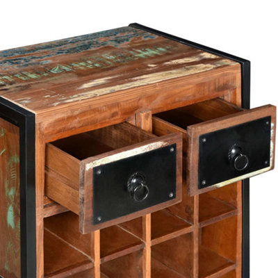 Berkfield Wine Rack for 16 Bottles Solid Reclaimed Wood