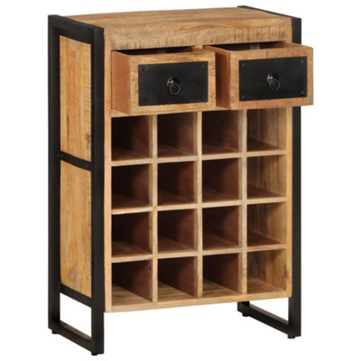 Berkfield Wine Rack for 16 Bottles Solid Wood Mango