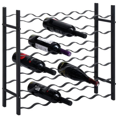 Berkfield Wine Rack for 36 Bottles Black Iron