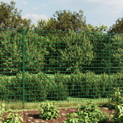 Berkfield Wire Mesh Fence with Flange Green 1.8x10 m
