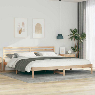 Berkfield with Headboard Brown 200 x 220 cm Solid pine wood