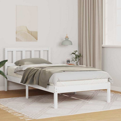 BERKFIELD WITH HEADBOARD WHITE 75 X 190 CM SOLID PINE WOOD