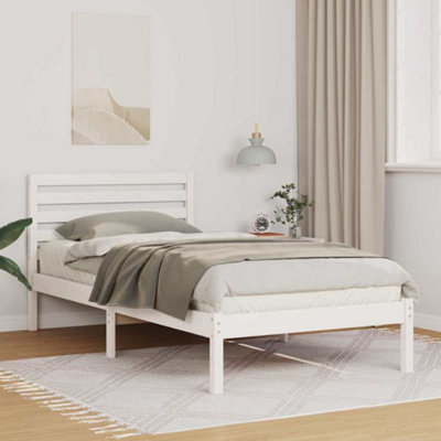 BERKFIELD WITH HEADBOARD WHITE 90 X 190 CM SOLID PINE WOOD