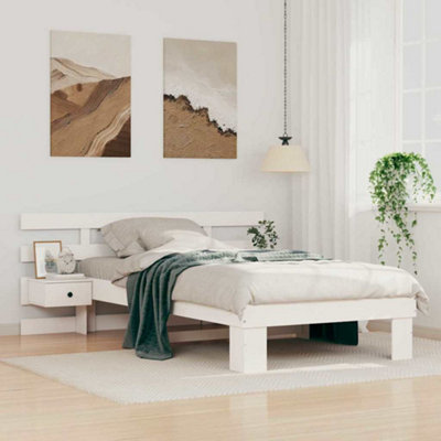 Berkfield with Headboard with Drawer White 90 x 200 cm Solid pine wood