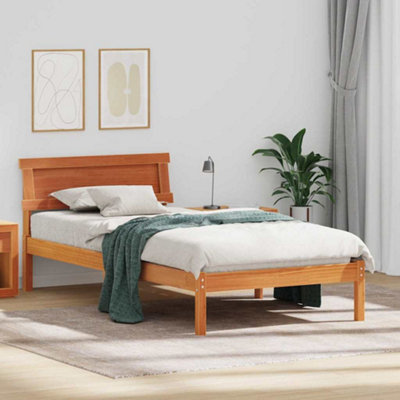 Berkfield with LED Strip Lights Wax brown 75 x 190 cm Solid pine wood