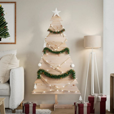 Berkfield Wooden Christmas Tree for Decoration 150 cm Solid Wood Pine