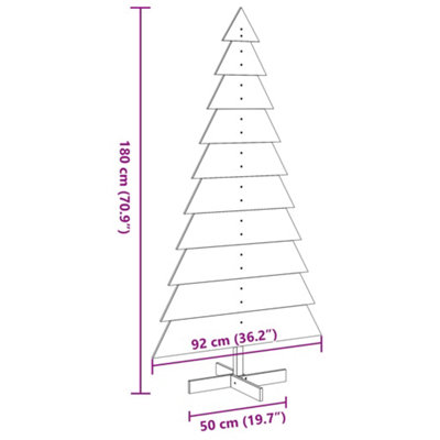 Berkfield Wooden Christmas Tree for Decoration 180 cm Solid Wood Pine