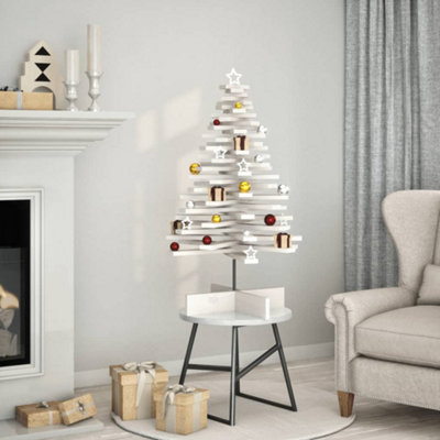 Berkfield Wooden Christmas Tree for Decoration White 100 cm Solid Wood Pine
