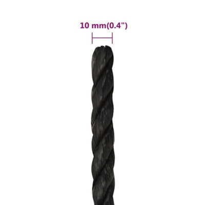 Berkfield Work Rope Black 10 mm 100 m Polypropylene