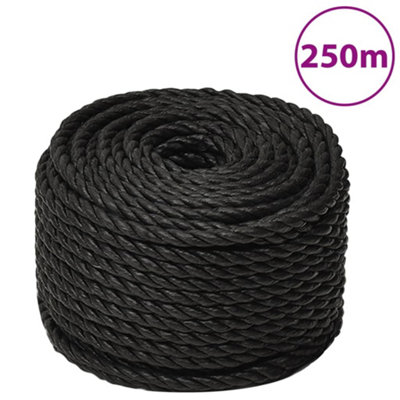 Berkfield Work Rope Black 10 mm 250 m Polypropylene